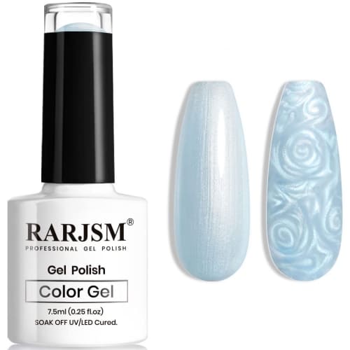 pearl light blue gel nail polish
