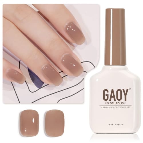 brown beige jelly gel nail polish