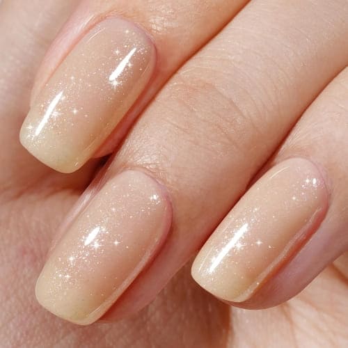 glitter beige jelly gel nail polish