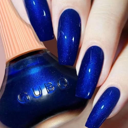 glittery royal blue nail polish