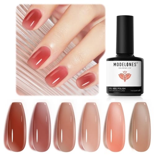 reddish brown jelly gel nail polish