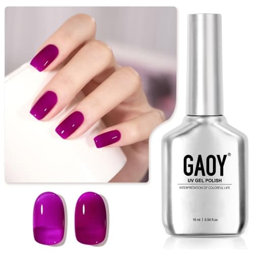 reddish purple jelly gel nail polish
