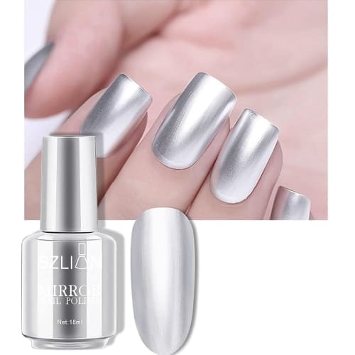 silver chrome nail polish