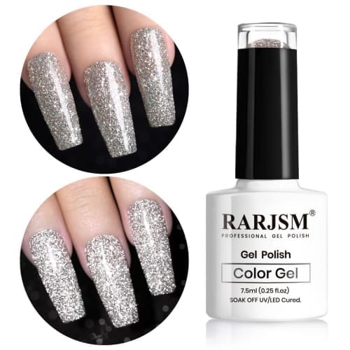silver glitter gel nail polish