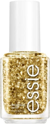 gold chunky glitter nail polish