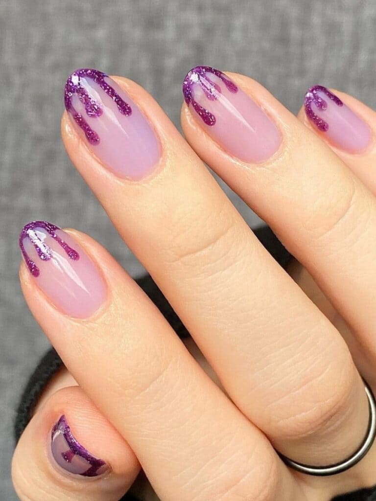 shimmery, purple, bloody tips