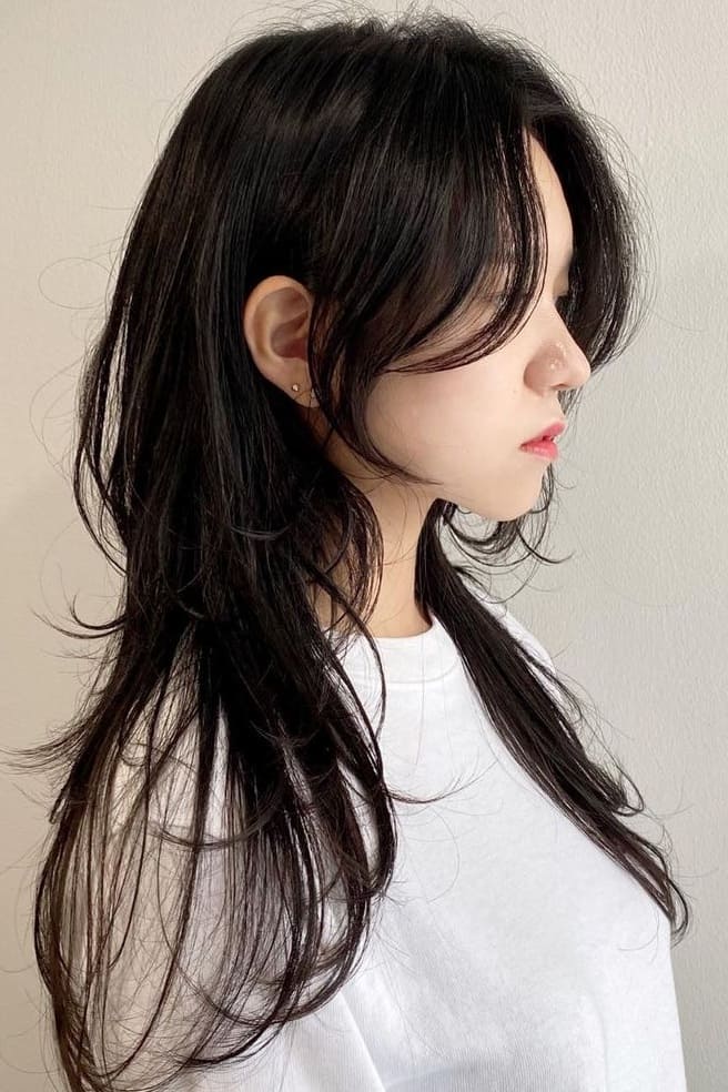 Long Layers With Curtain Bangs