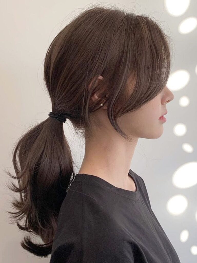 Easy Korean Ponytail Hair Style