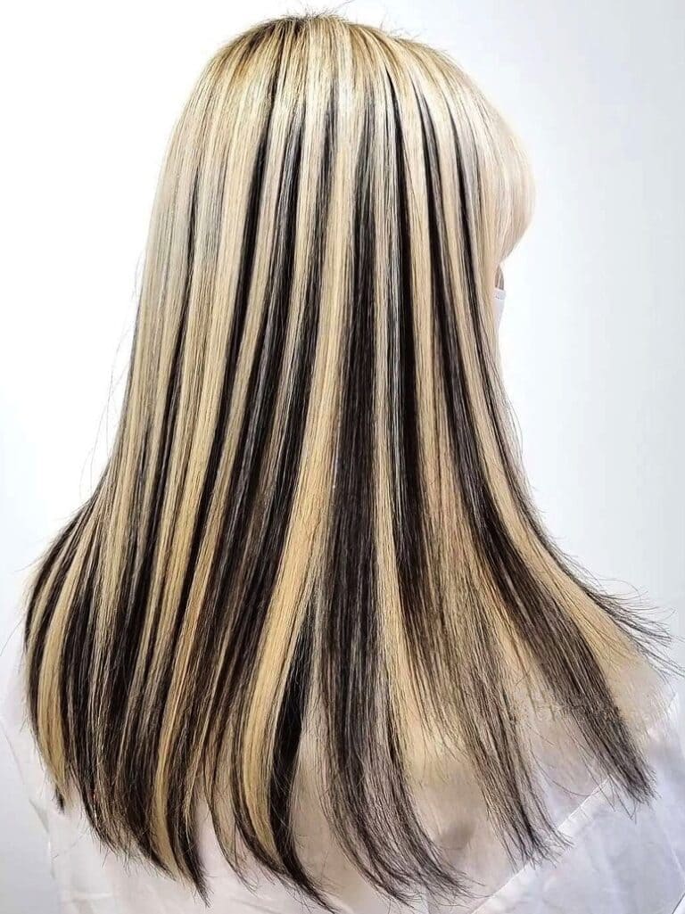 Platinum Blonde Highlights for Black Hair