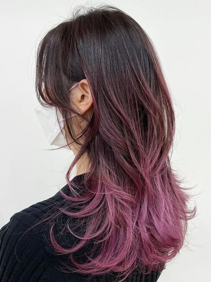 Purple Ombre for Black Layered Hair