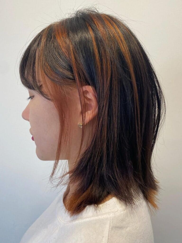 Orange Highlights for Layered Cut