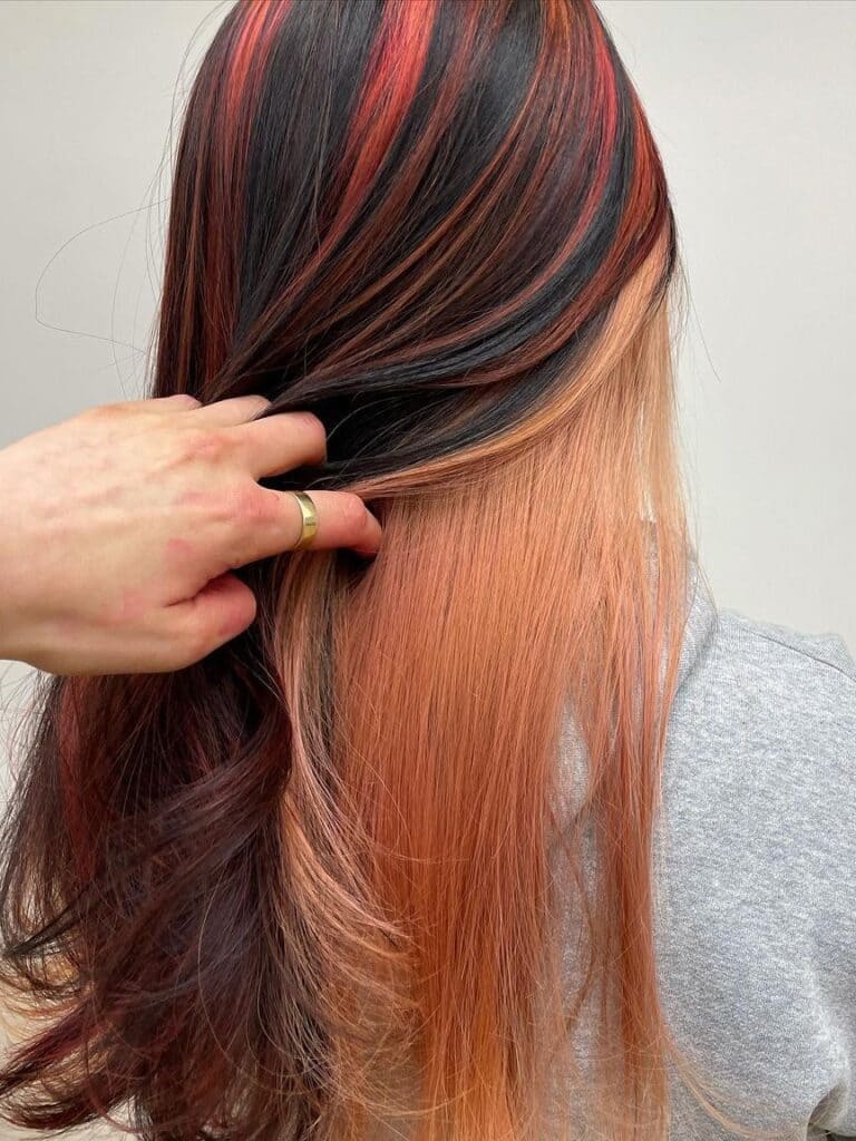 Red Highlights With Orange Hidden Color