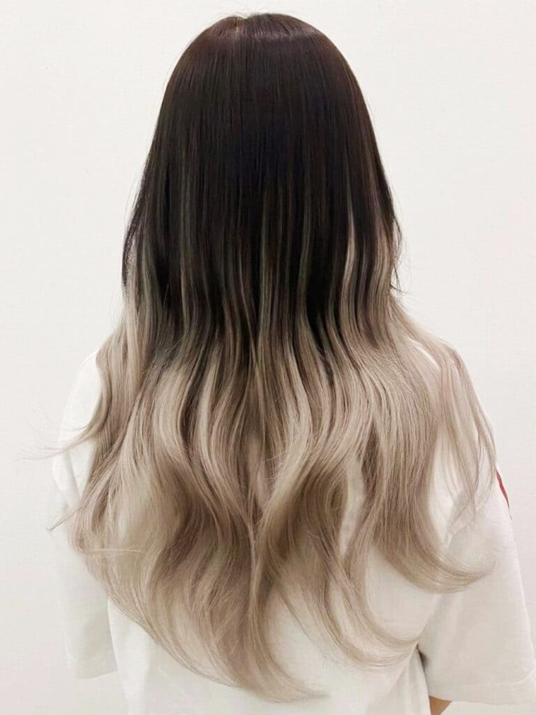 Beige Ombre Highlights for Black Hair