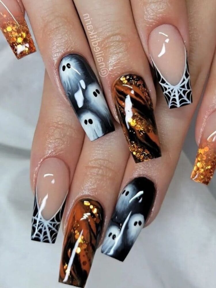 55+ Spooky-Cute Ghost Nails That Are Perfect for Halloween | Kbeauty ...