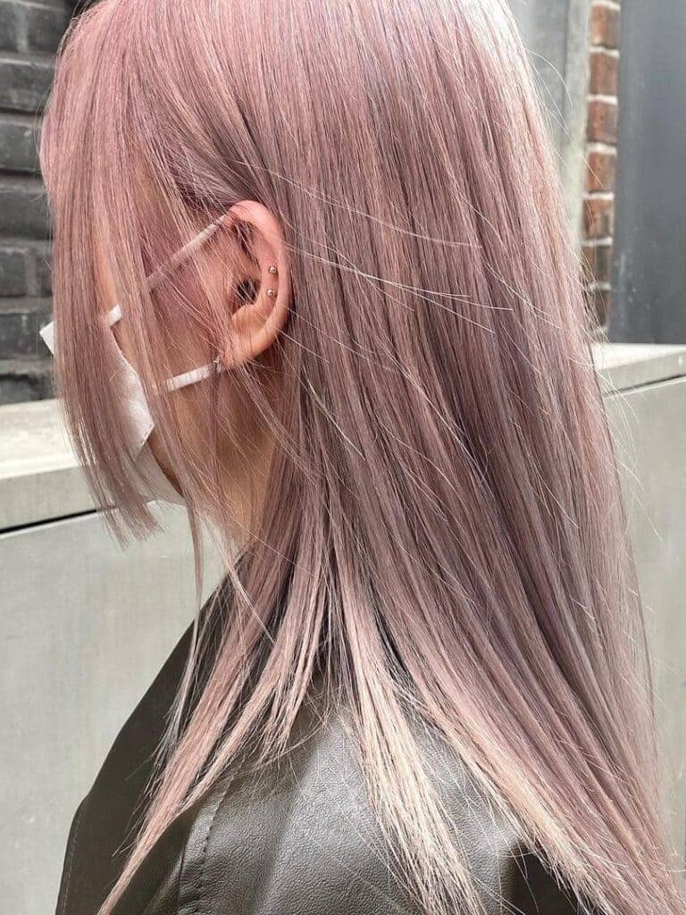 Hime Cut With Colors (Ash Pink)