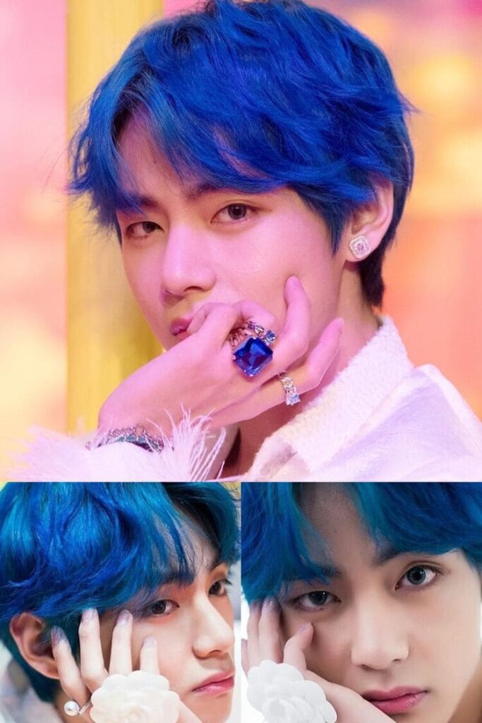 BTS V's Electric Blue Hair Color Idea
