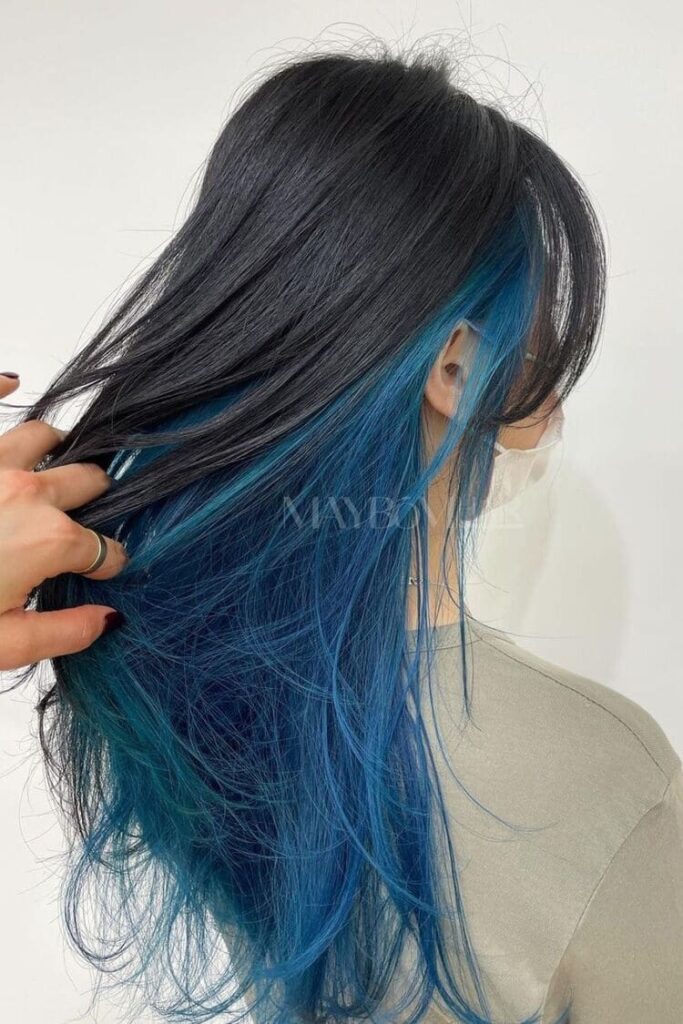 Secret Two-Toned Blue Hair Color Idea