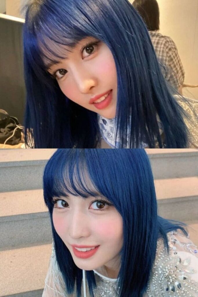 Momo's Navy Blue Hair Color Idea