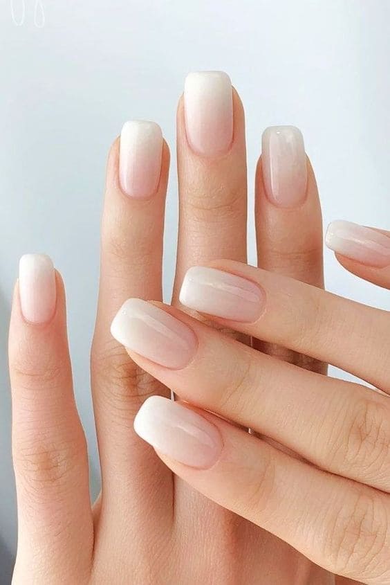 simple white nail art 