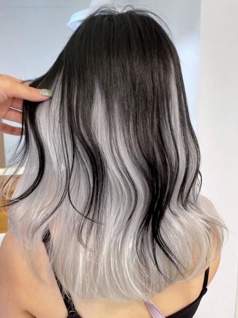 Black and White Two-Tone Hair