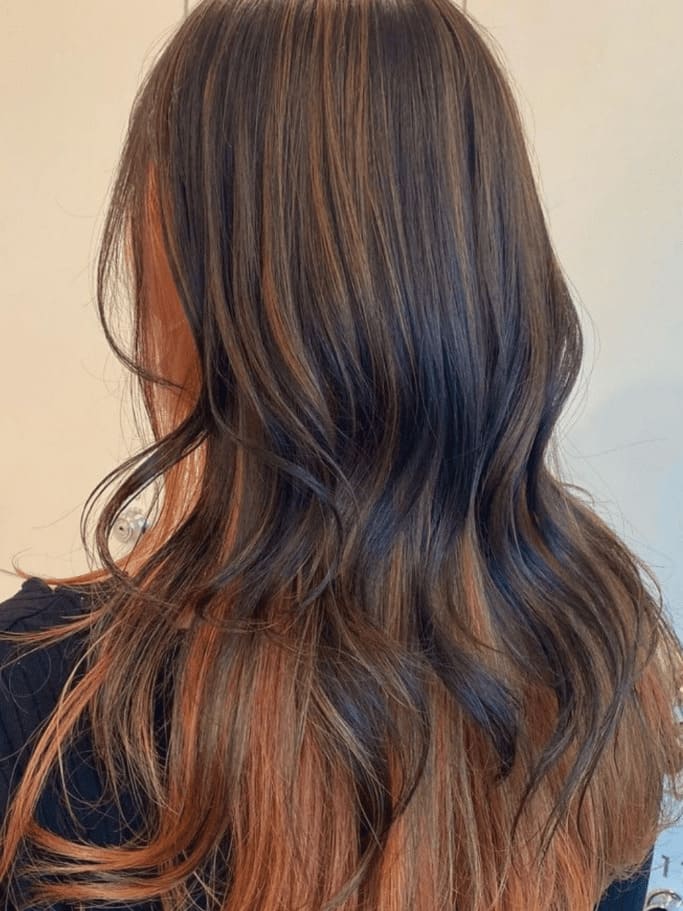 Underlayer Hair Color: Orange Brown
