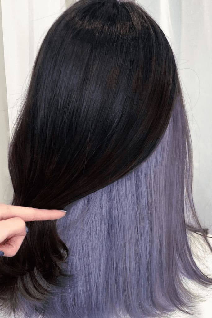 Two Tone Hair Color: Lavender + Black