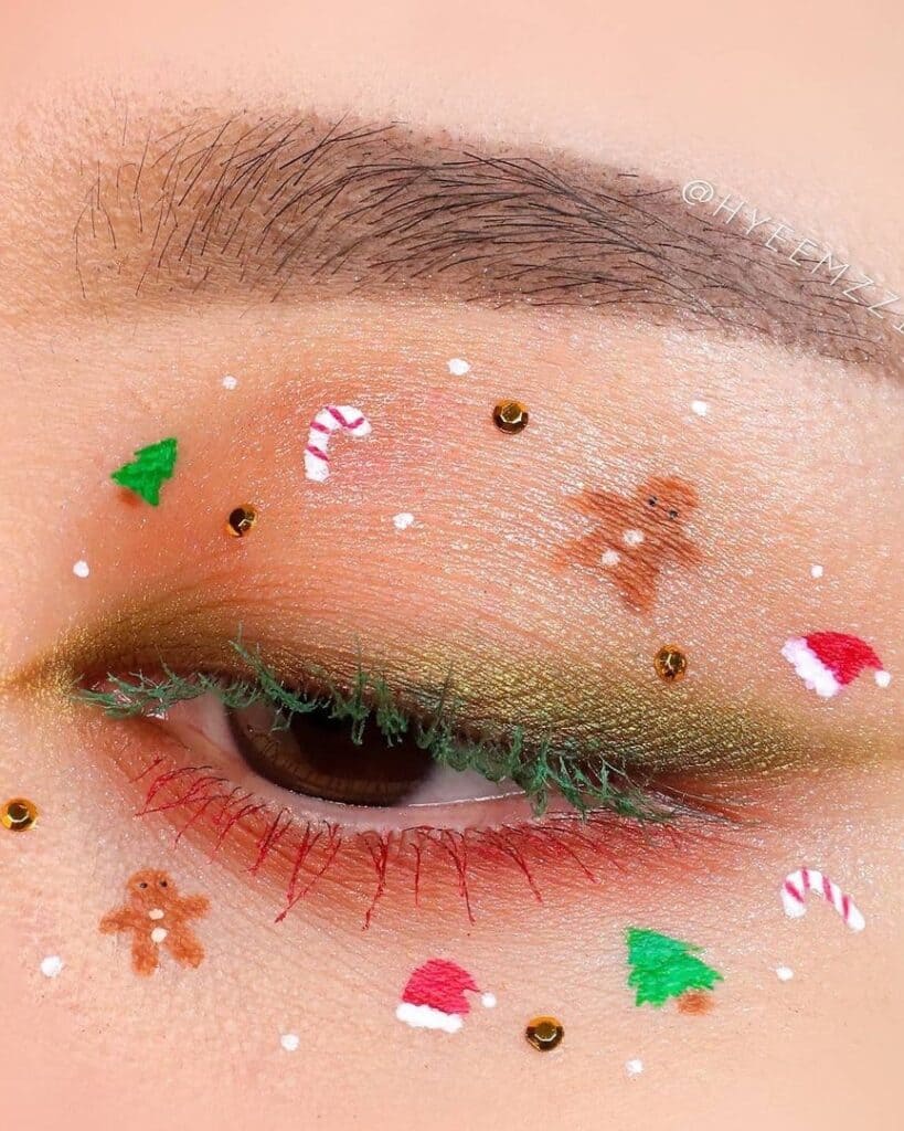 fun Christmas eye makeup 