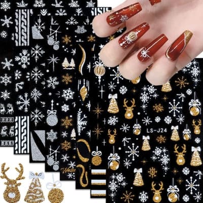 Christmas ornaments nail stickers 