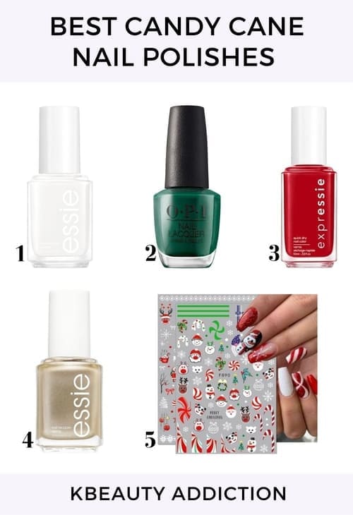 best candy cane nail polishes