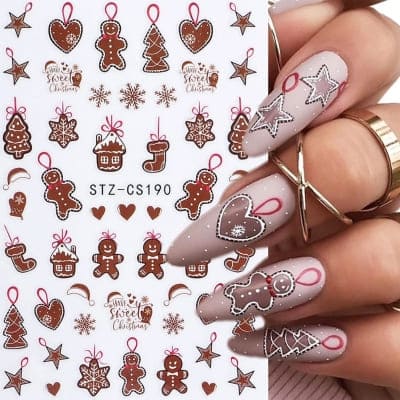 gingerbread man nail stickers