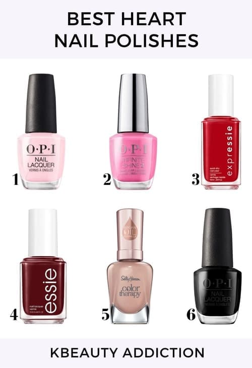 best nail polishes for heart nail designs