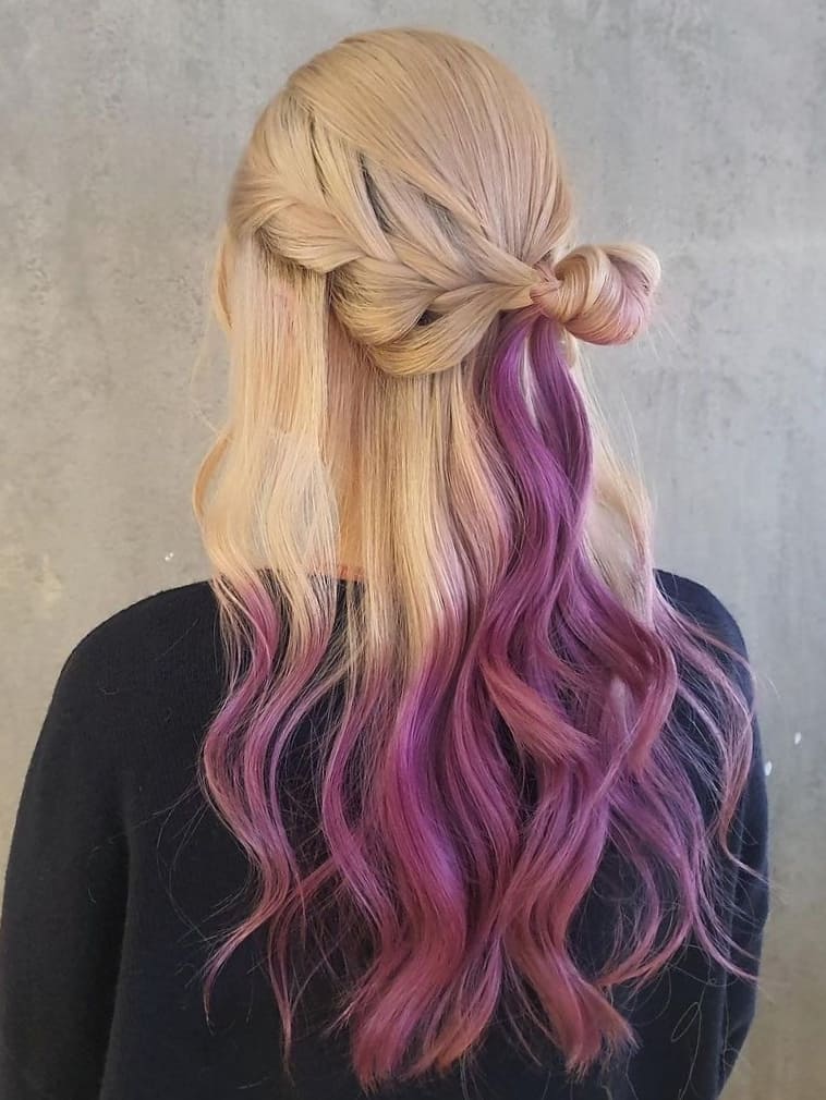 Blonde and Purple Ombre Hair