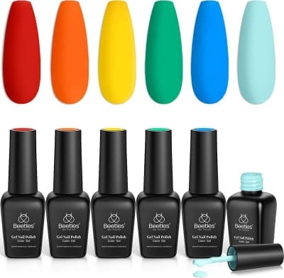 rainbow color gel nail polish set