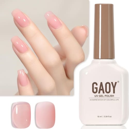 pale pink nude gel nail polish