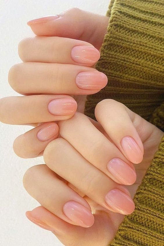 simple nude nail design