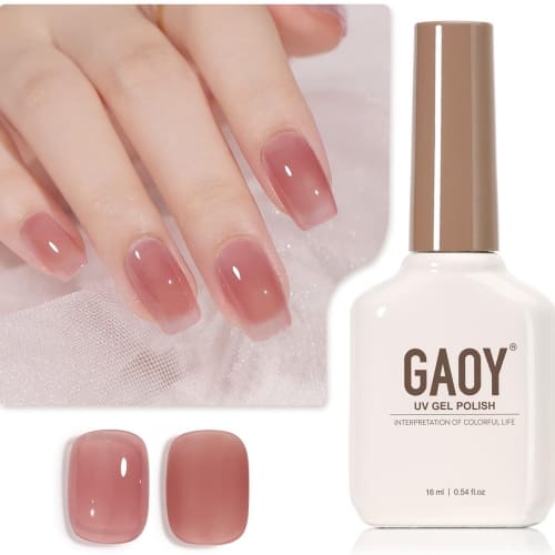 rose brown jelly gel nail polish