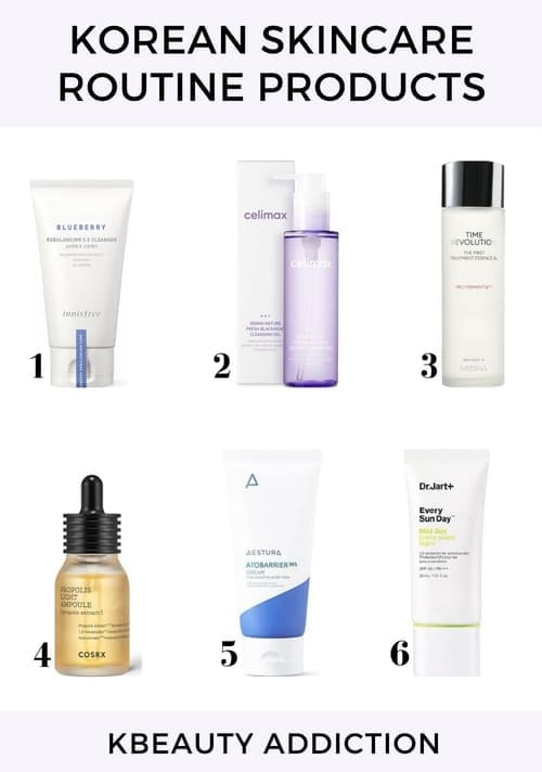 5 step Korean skincare routine products