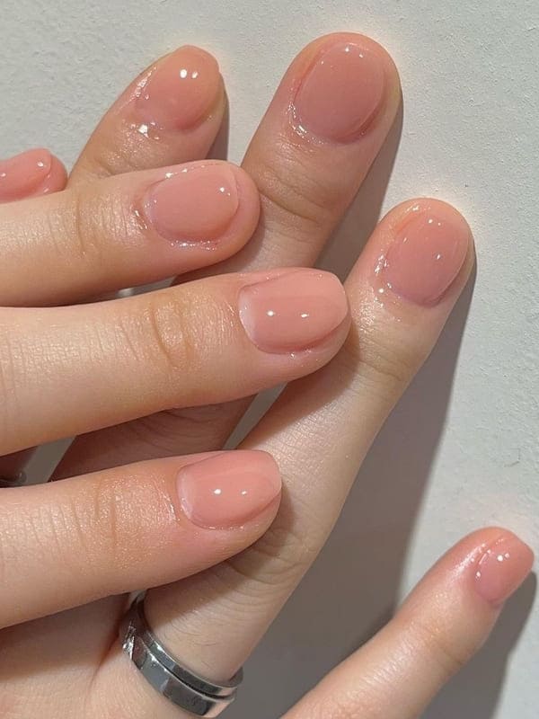 pretty neutral Korean jelly nails