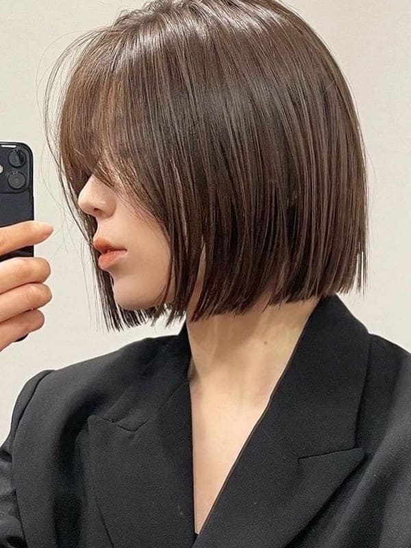 ash brown color on short hair