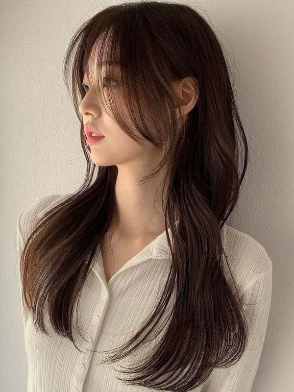 as brown hair color for long layered hair