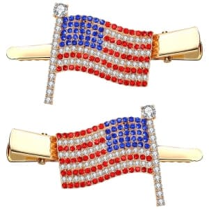 American flag hair pins