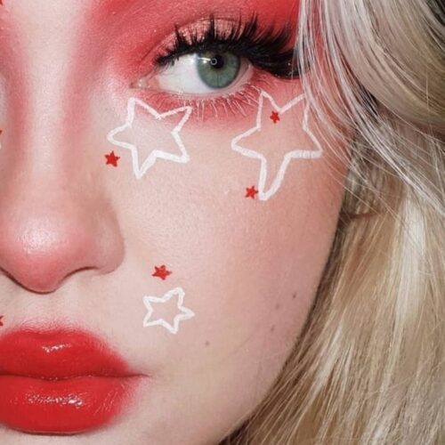festive 4th of July makeup look
