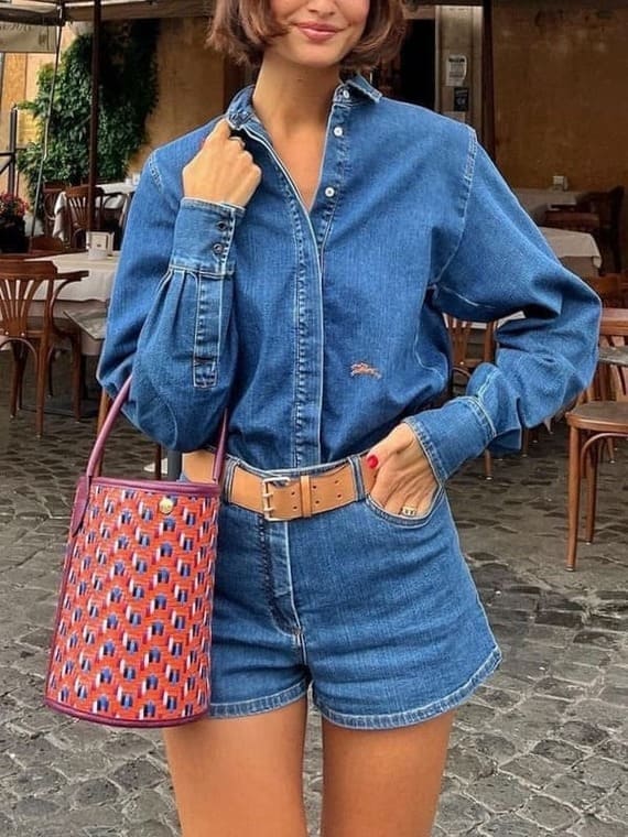 double denim outfit for 4th of july