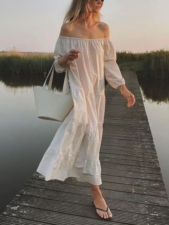 white maxi summer dress