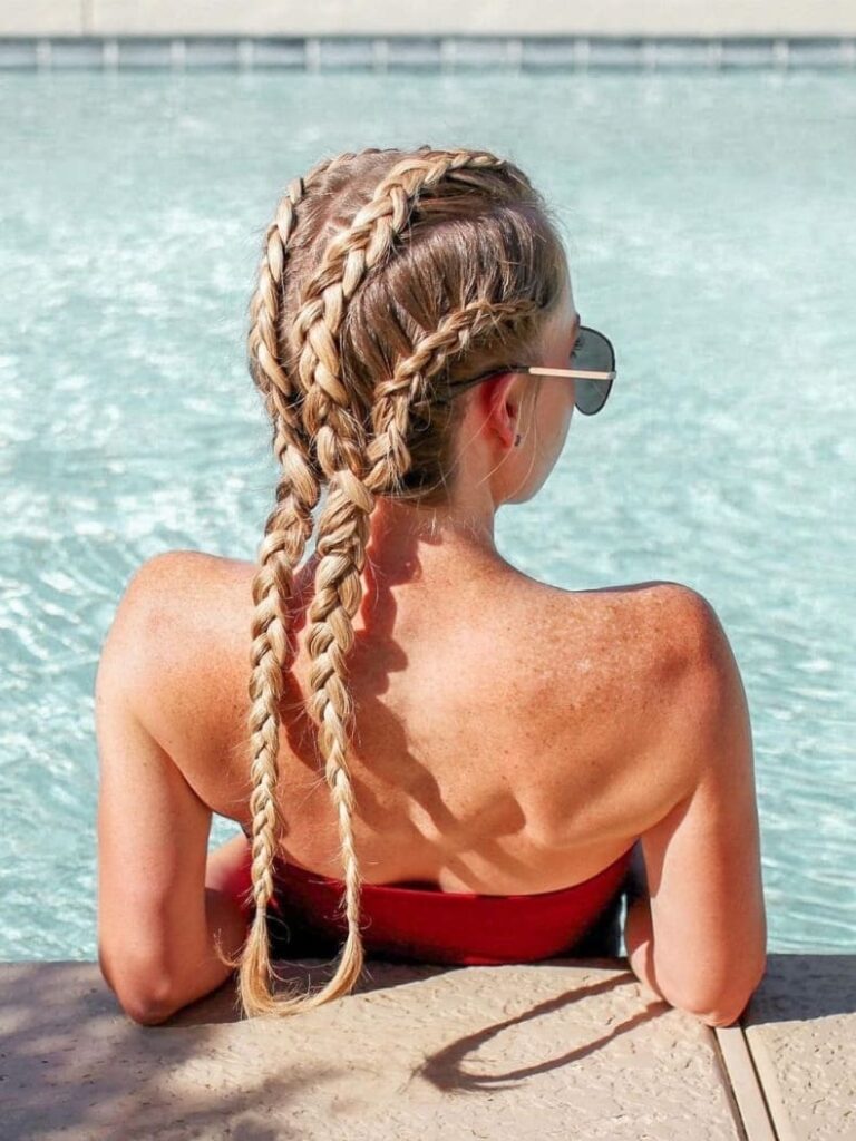 4th of July braided hairstyle