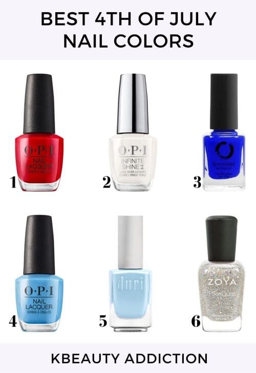best 4th of July nail colors polishes
