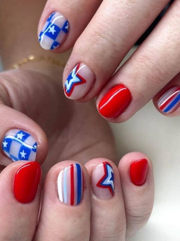 American flag nails