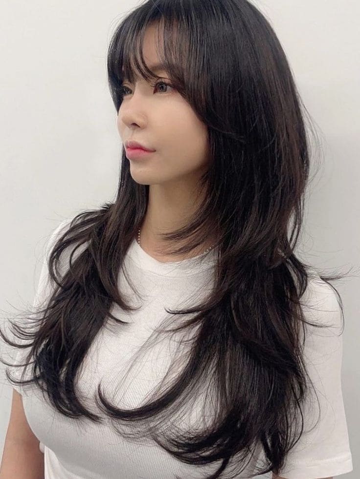 Long Choppy Korean Layered Haircut