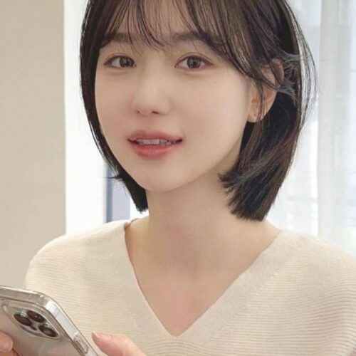 Korean see-through bangs for short hair