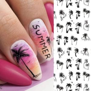 palm tree nail stickers